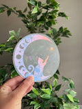 Cat And Moon Suncatcher Sticker, Window Decal, Window Sticker, Window Film, Rainbow Maker, Celestial Sticker, Magical Sticker, Car Decal