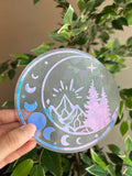 Moon And Mountain Suncatcher Sticker, Window Decal, Window Sticker, Window Film, Rainbow Maker, Moon Sticker, Mountain Sticker, Car Decal