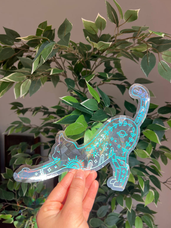 Stretching Cat Suncatcher, Window Decal, window cling