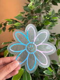 Daisy Suncatcher, Sun Catcher Sticker, Smiley Face, Good Vibes, Rainbow Maker, Window Decal, Window Sticker, Prism Suncatcher, Fall Decor